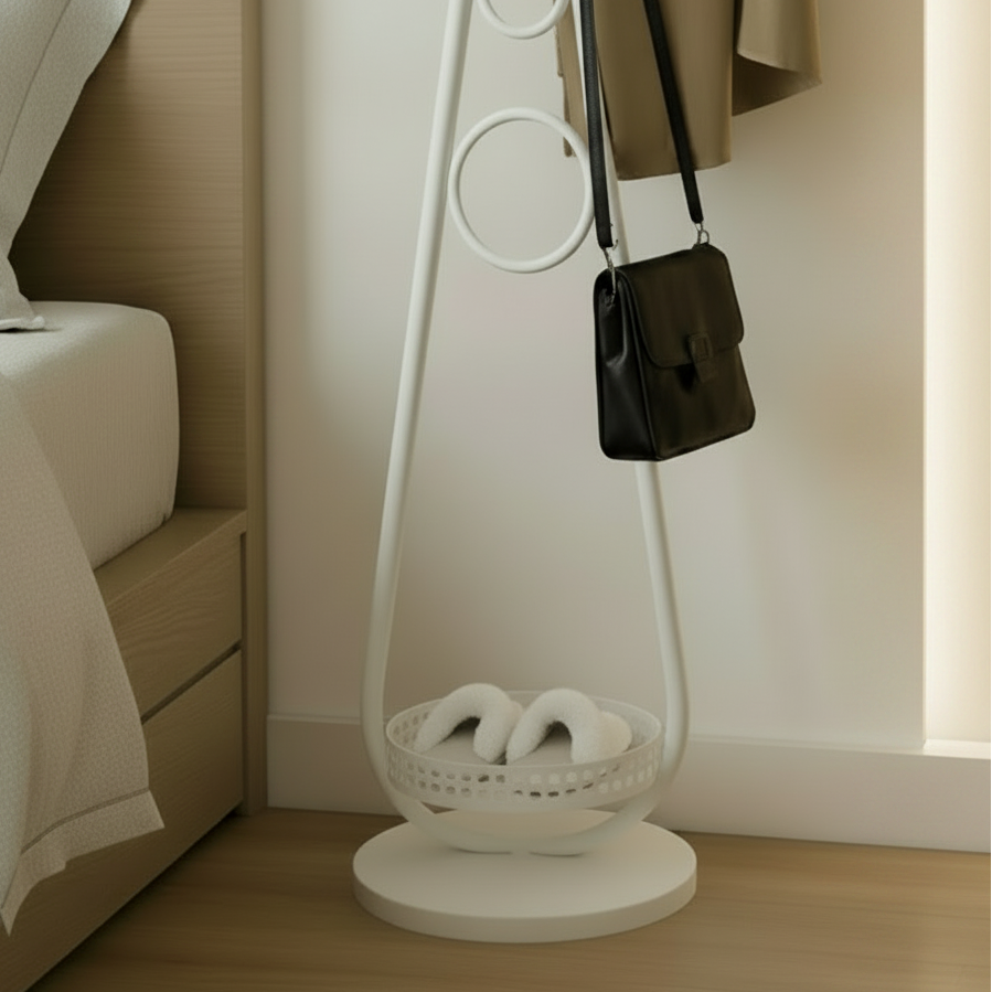 Long porte manteau sur pied stable