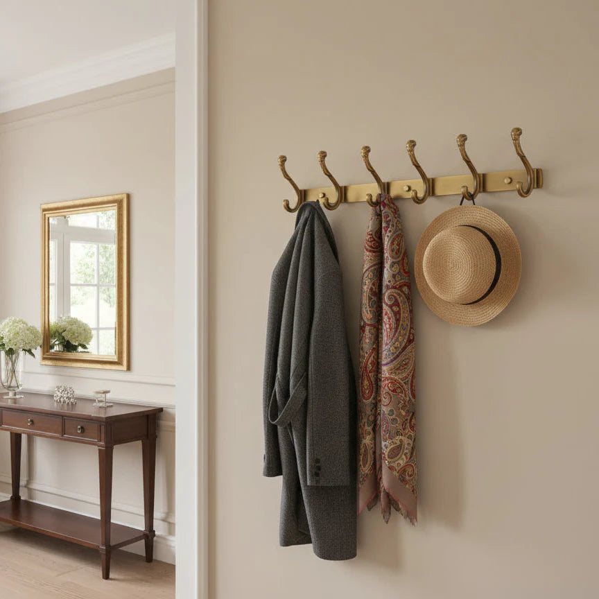 Porte manteau mural doré VELOOMM
