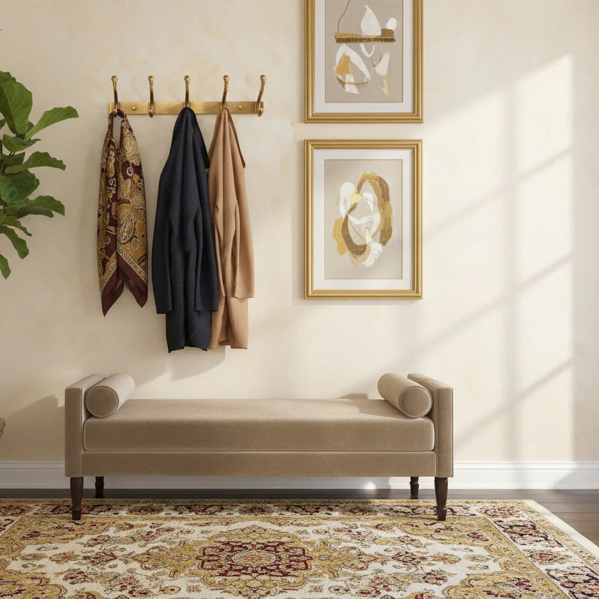 Porte manteau mural doré