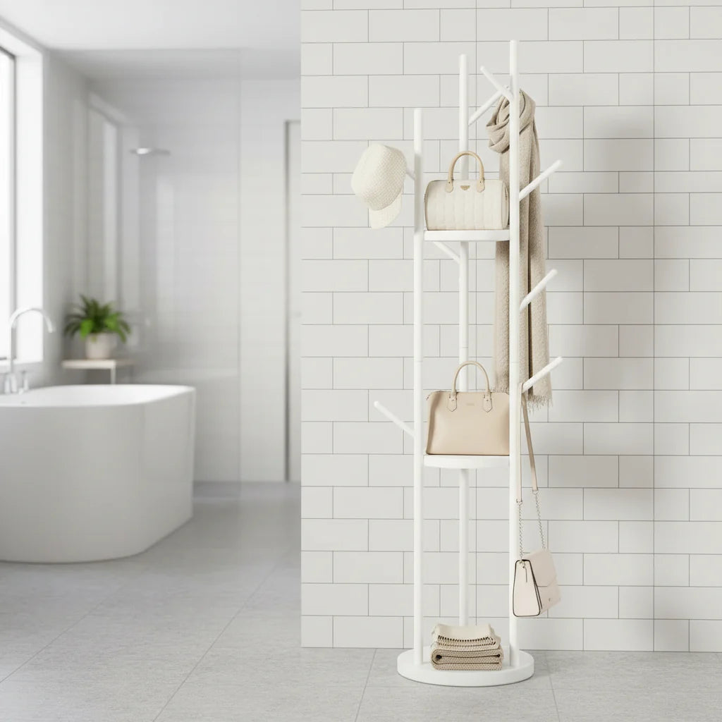 Porte manteau de salle de bain sur pied