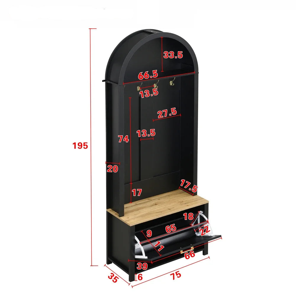 Meuble vestiaire couloir avec range chaussures et crochets