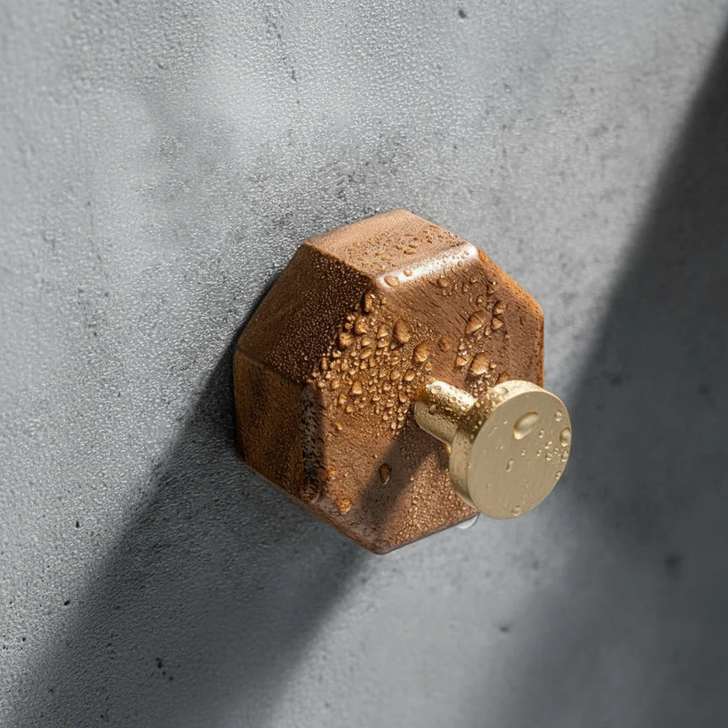 Porte manteau mural en laiton et bois VELOOMM