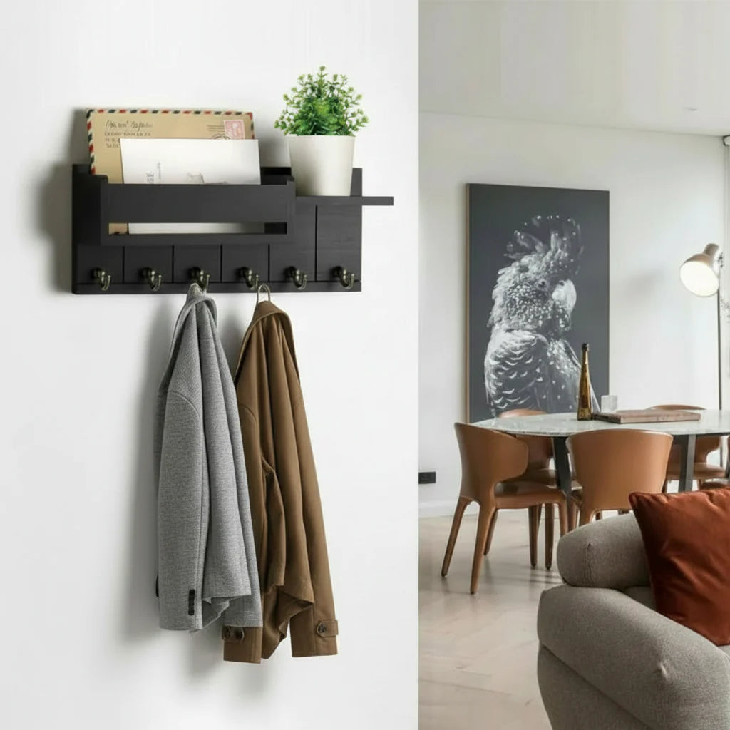 Porte manteau mural avec étagère