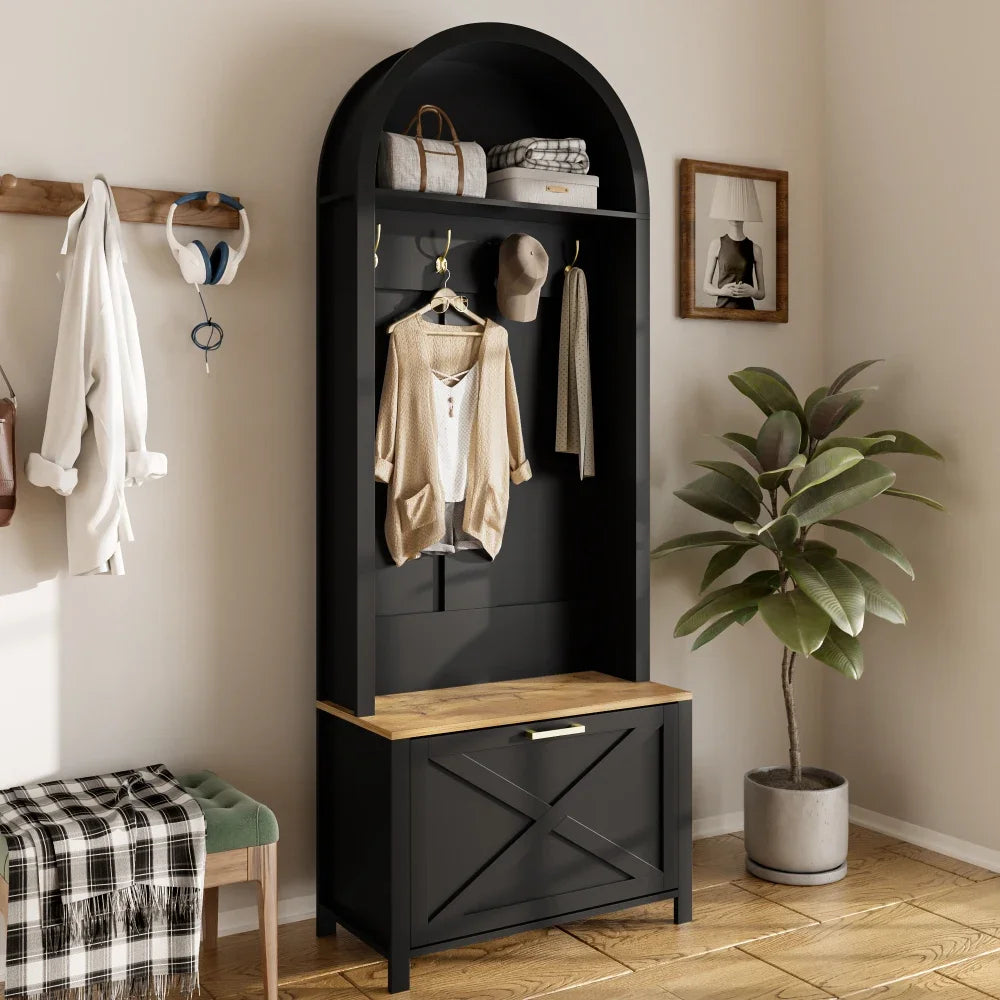 Meuble vestiaire couloir avec range chaussures et crochets