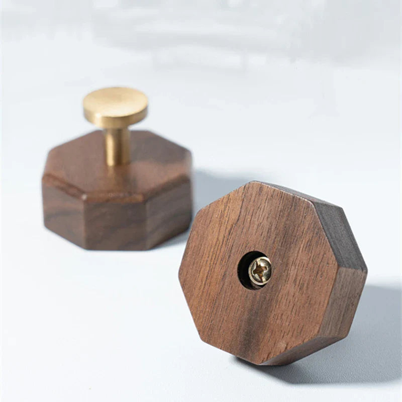 Porte manteau mural en laiton et bois VELOOMM