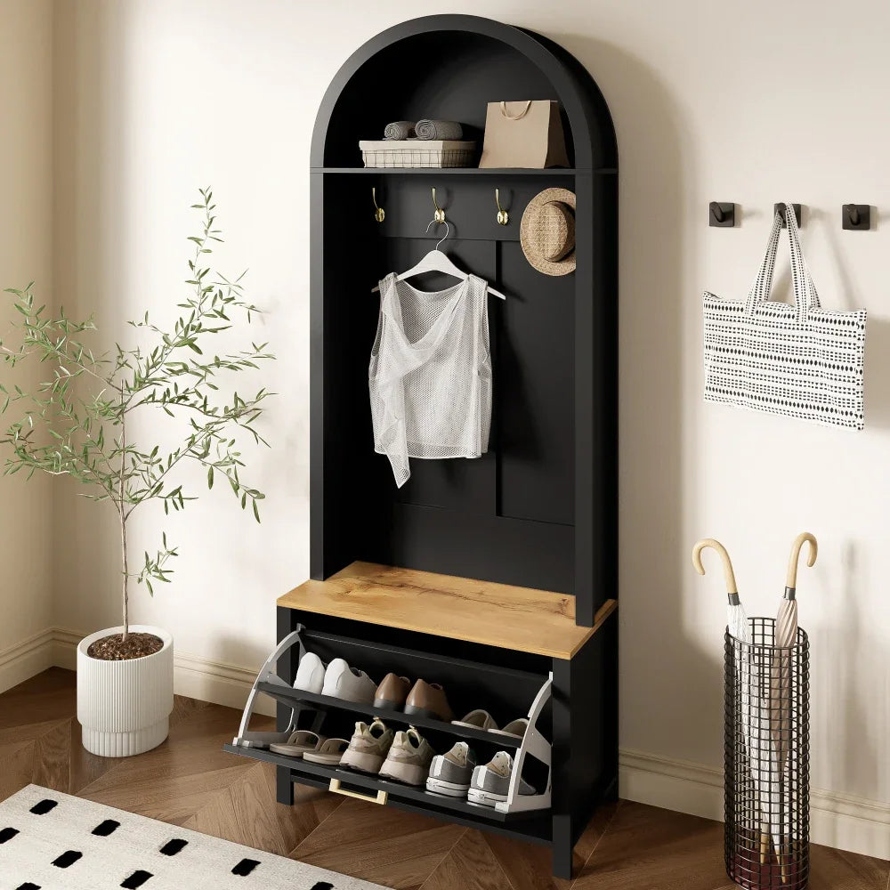 Meuble vestiaire couloir avec range chaussures et crochets