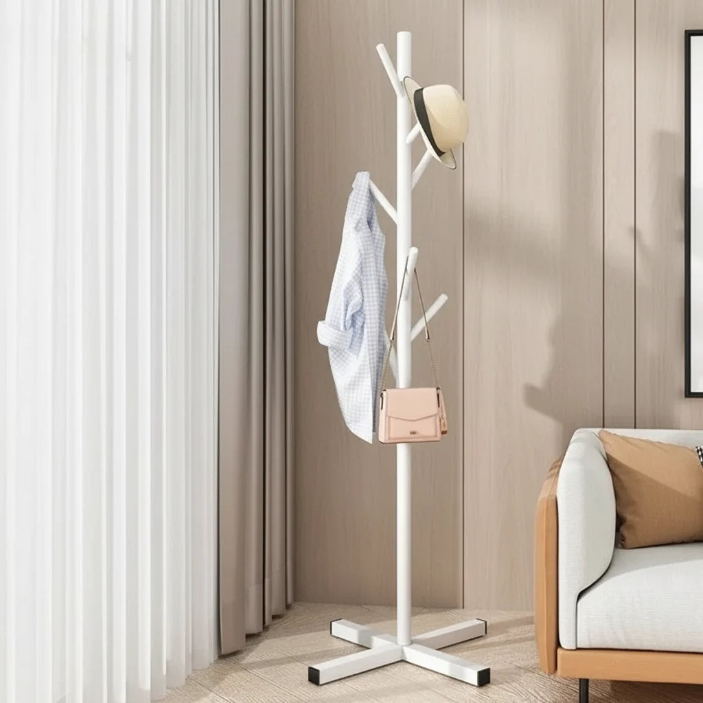 Porte manteau sur pied blanc