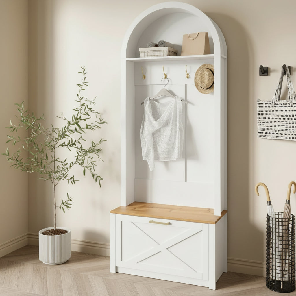 Meuble vestiaire couloir avec range chaussures et crochets
