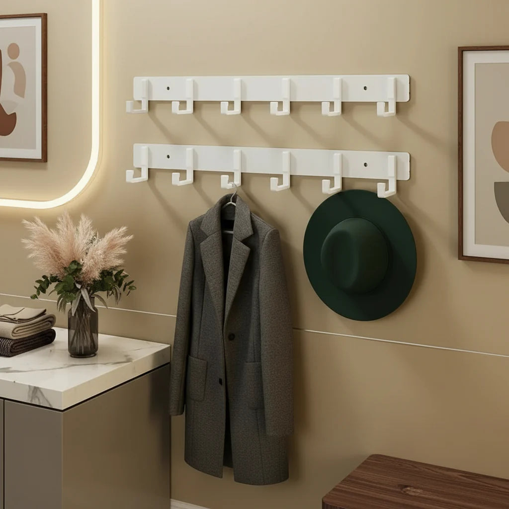 Porte manteau mural blanc