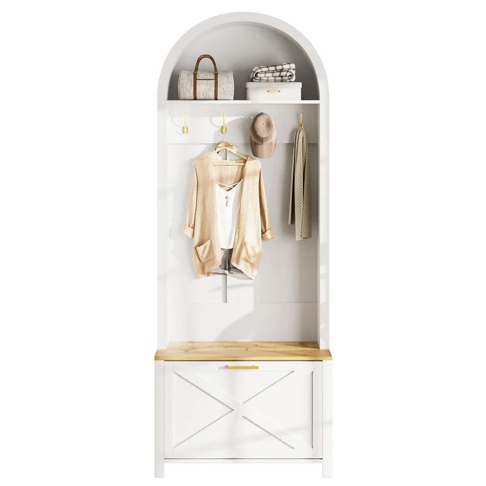 Meuble vestiaire couloir avec range chaussures et crochets