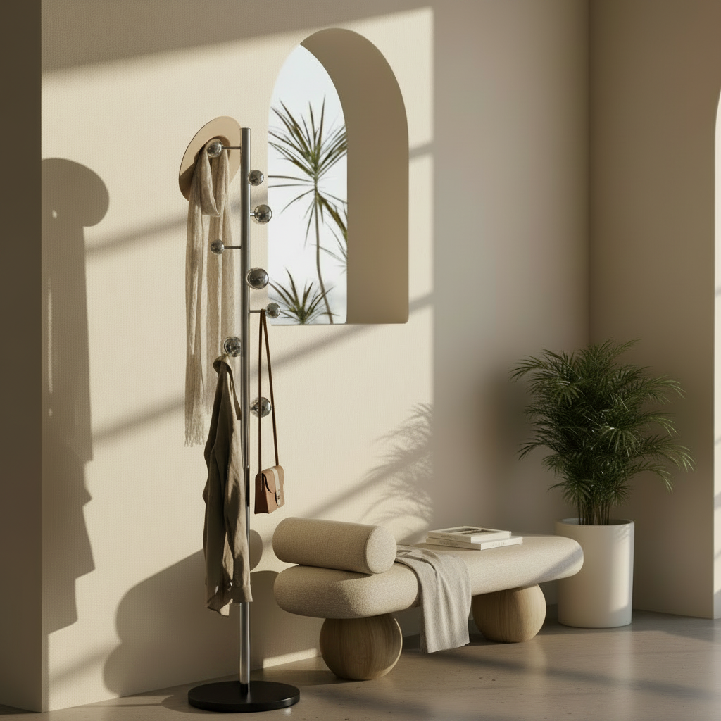 Porte manteau de luxe minimaliste argenté VELOOMM